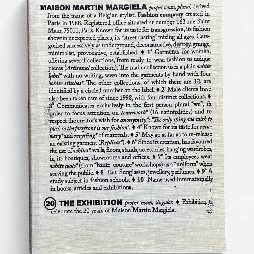 Maison Martin Margiela THE EXHIBITION book celebrating 20 year anniversary